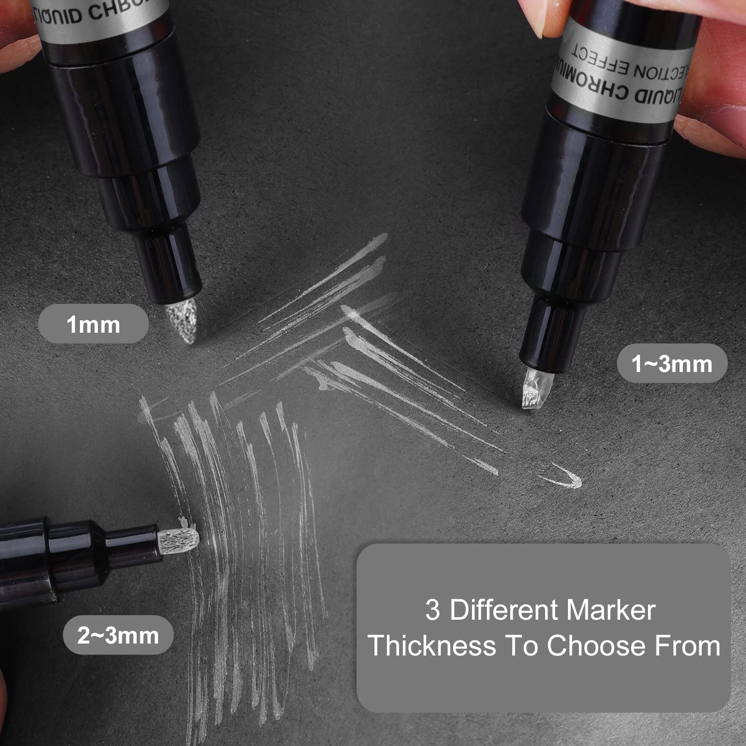 3 stks vloeibare chroom marker spiegel vloeibare chroom verf pen set metalen markering DIY Art Craft Highlight Pen voor metaal | NL
