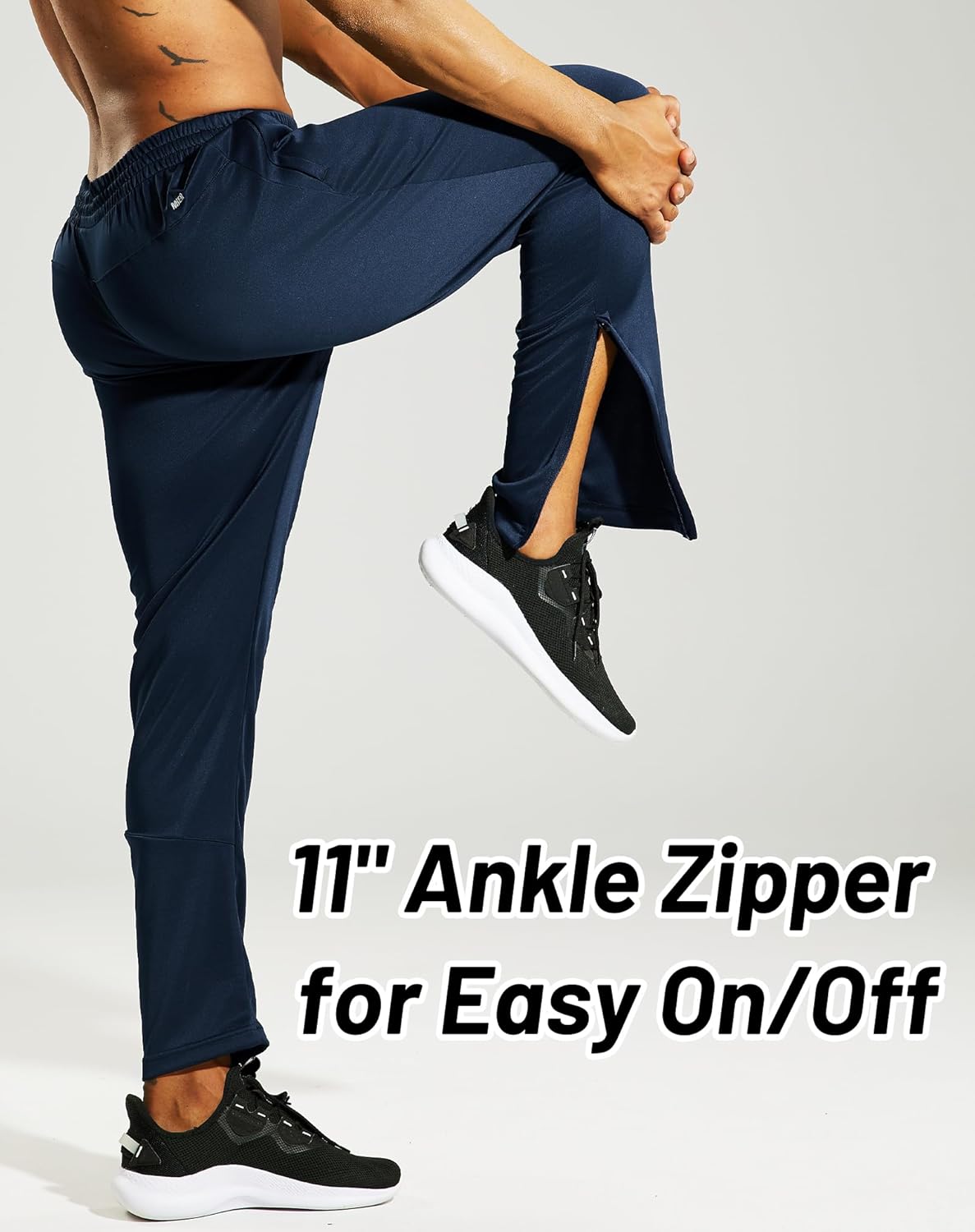 MIER Men’s Sweatpants with Pockets, Athletic Training Track Jogger, Soccer Warm-up Pants with Zipper Ankle - Image 2