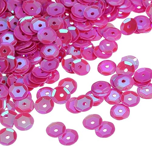 Vista 37 de MECCANIXITY Lentejuelas iridiscentes, 2400 unidades, para hacer joyas, manualidades, costura, color rosa