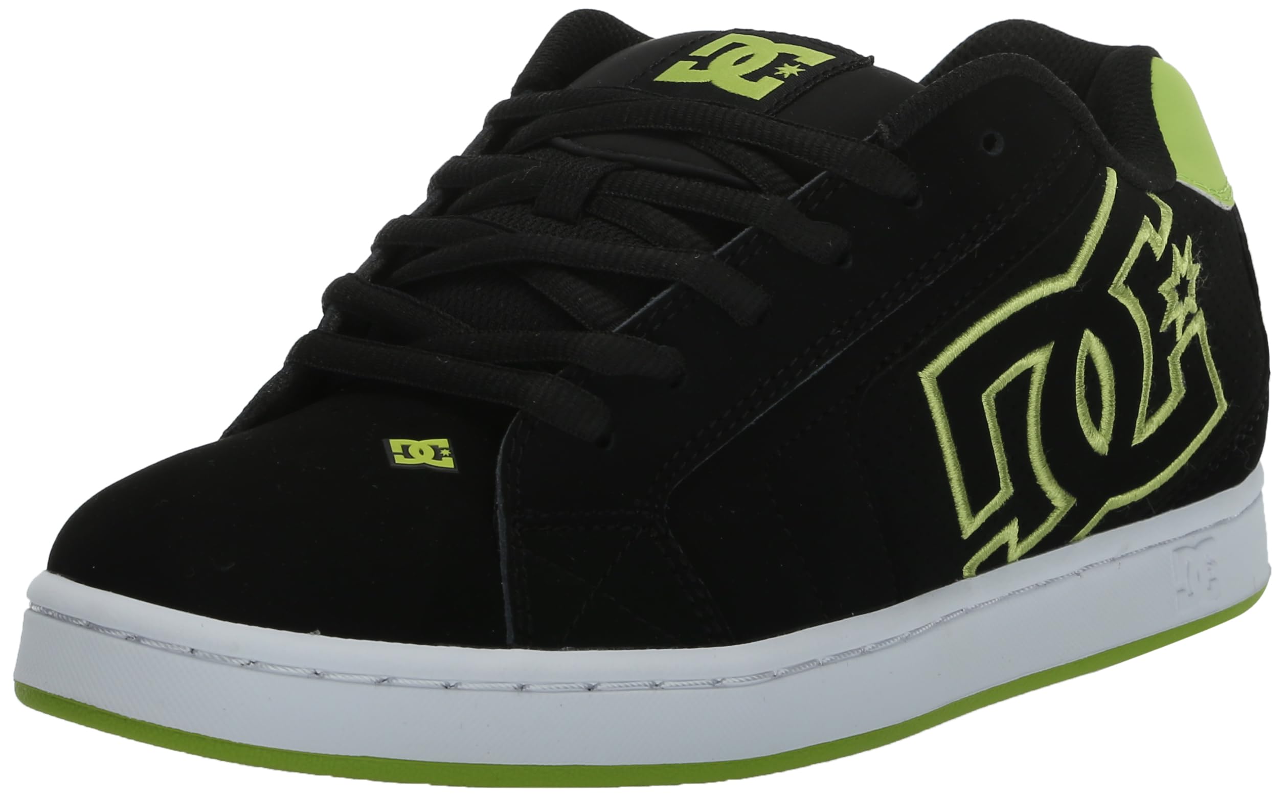 DC Men's Net Skate Casual Shoe Black/Lime Green 7