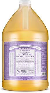 Dr. Bronner’s - Pure-Castile Liquid Soap (Lavender, 1 Gallon) - Made with Organic Oils, 18-in-1 Uses: Face, Body, Hair, La...