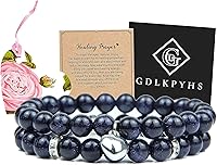 Vista 71 de 2Pcs Healing Crystal Bracelets for Women Handmade Beaded Bracelet Healing Prayers Crystal 8mm Natural Stone Beads Bracelet Stress Relief Get Well