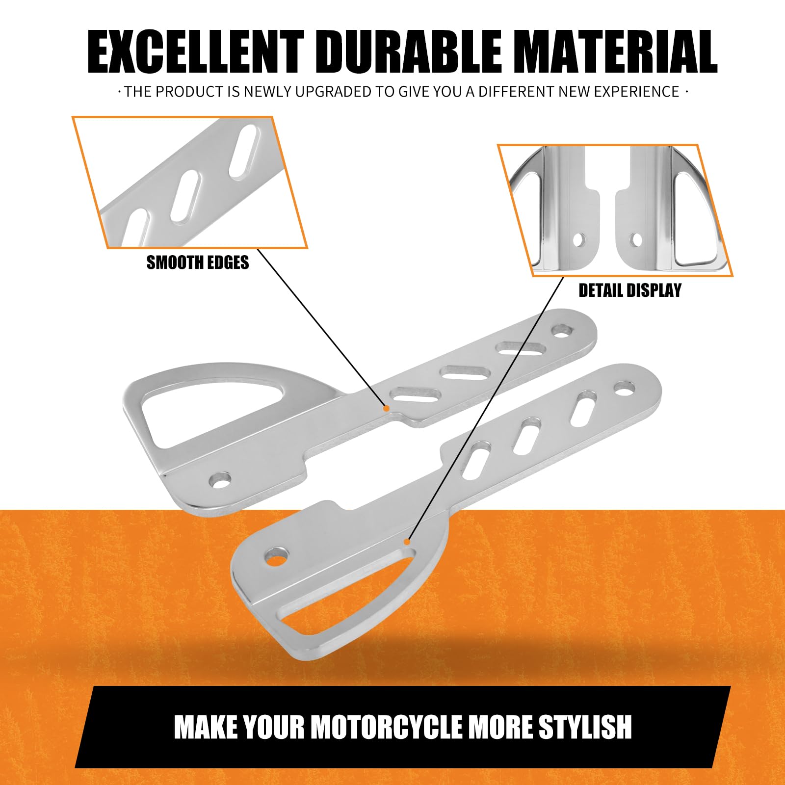 Support d'arrimage avant de moto pour fourche avant de moto, support de remorque pour Harley Touring Electra Glide Road King Street Road Glide Tri Glide 1993-2023 (chromé)