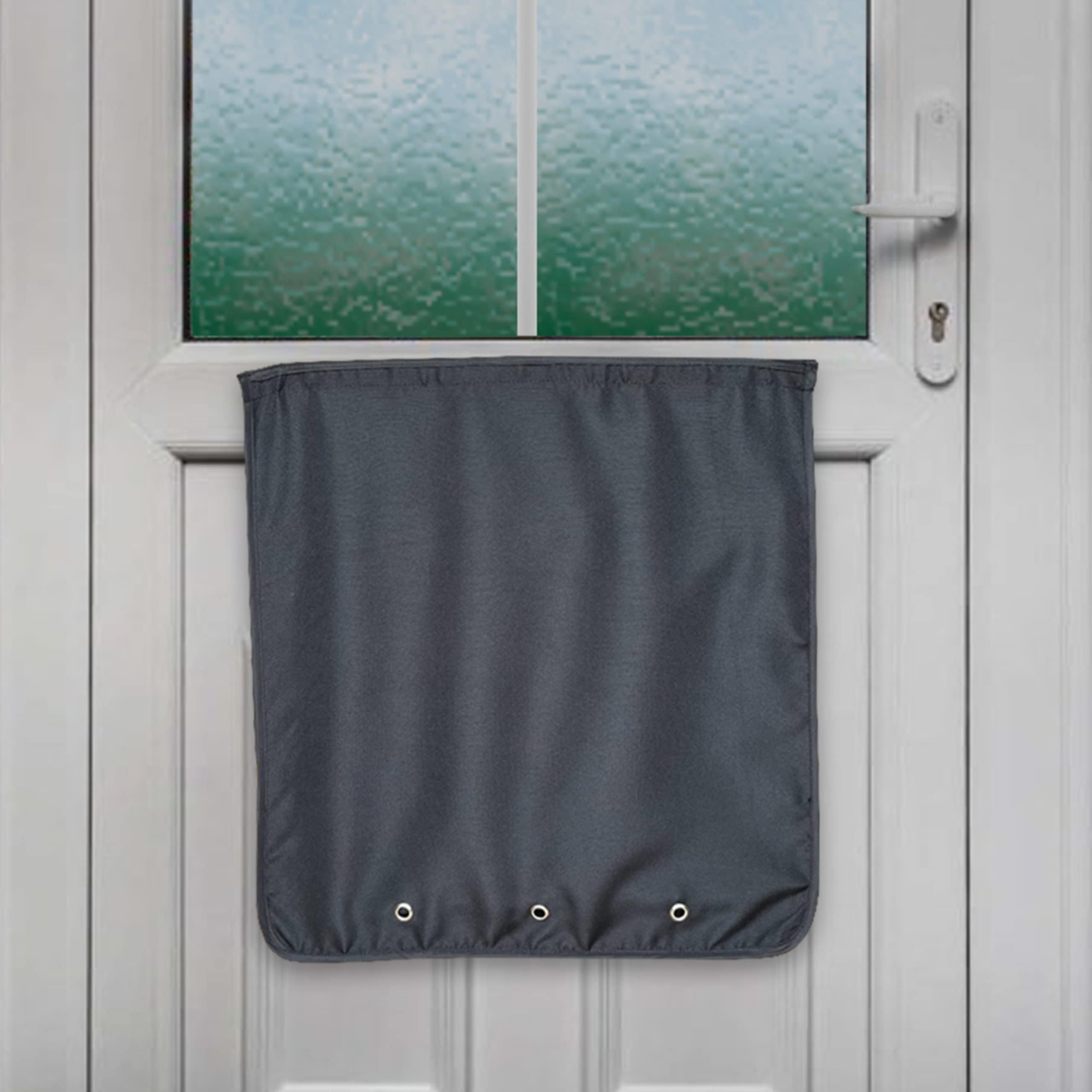 Slimline Mail Slot Catcher for Door (20.4" W x 20" D), Letterbox Catcher for Glass, Wood &amp; Metal Doors – Strong Adhesive, Indoor Post Catcher for Small Packages &amp; Magazines (Black)