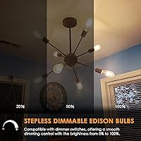 Vista 3 de Vintage LED Edison Bulbs, ST58 Dimmable 4W E26 LED Bulb 40W Equivalent, 3000K Soft White Led Light Bulbs, Antique LED Filament Bulbs, CRI 80+