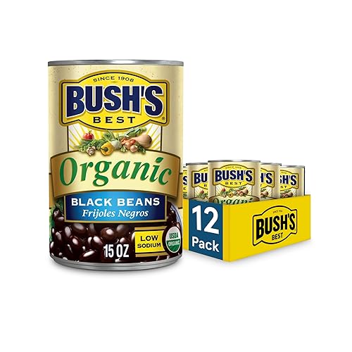 BUSH'S BEST 15 oz Canned Organic Black Beans, Source of