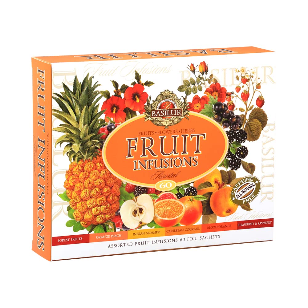 BasilurFruit Infusions Assorted Giftbox Fruit Tea Foil Enveloped 60 Teabags of 1.8 g in Box