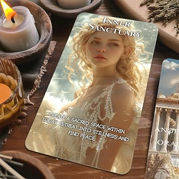 Powerful Angel Oracle Cards, Oracle Deck for Beginners | Archangel Tarot Oracle Card Set with Meanings on Them Receive Wisdom and Guidance for Personal Transformation