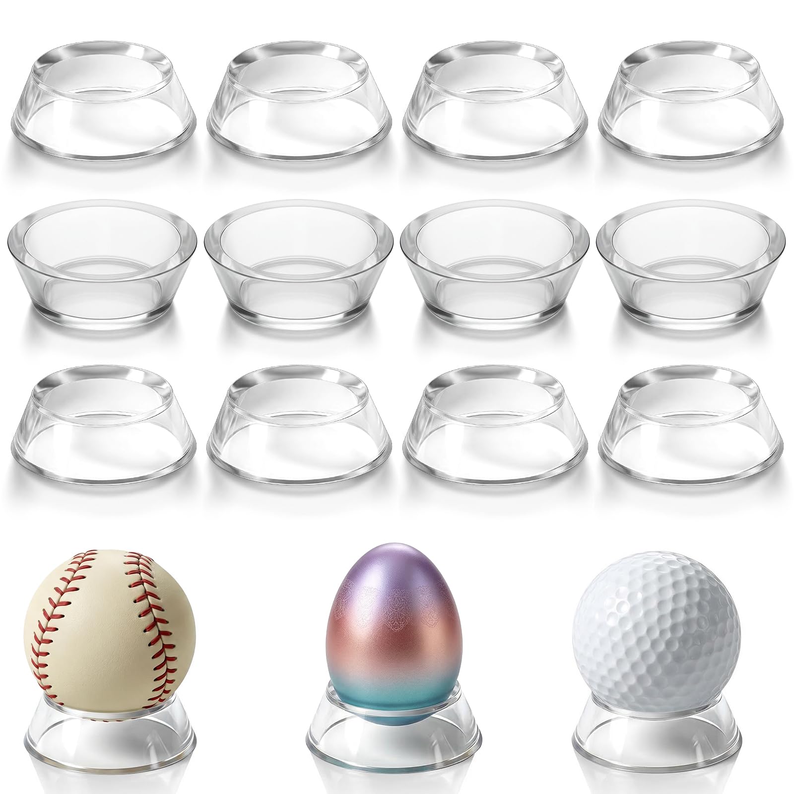 12 sztuk stojaków do baseballu, akrylowych uchwytów na piłki, stojak na piłki, trapezowe stojaki na piłeczki golfowe, piłeczki miękkie i tenisowe, wystawę rzemiosła artystycznego