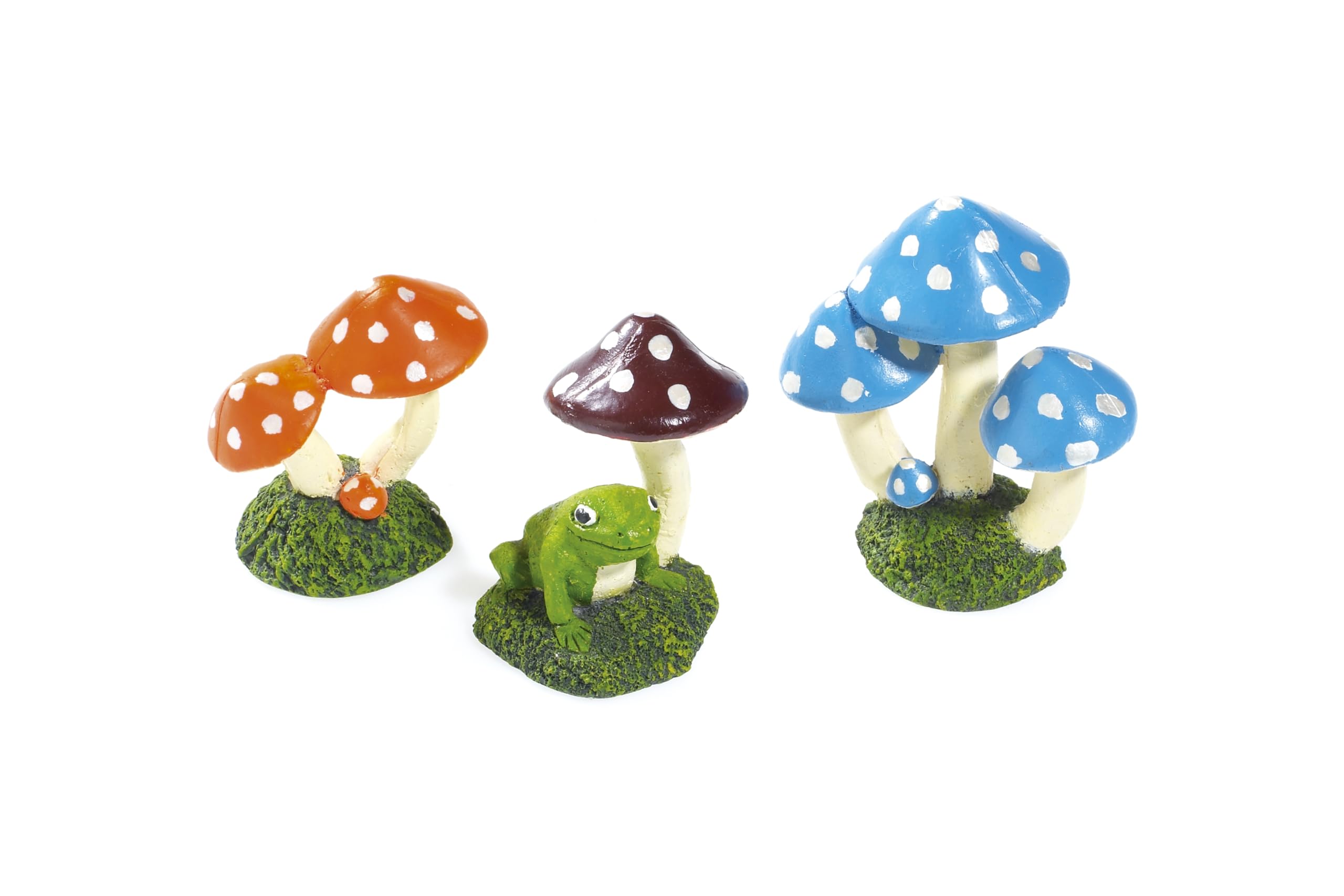 MUSHROOM - (7cm) - Classic Fish Aquarium Aqua Ornament Colourful Tank Decoration