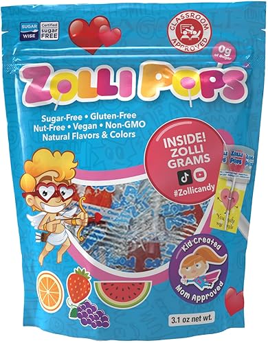 Zollipops Clean Teeth - Paquete variado para el día de San Valentín, paletas anticaries, sin azúcar, con xilitol para dientes sanos, para niños,
