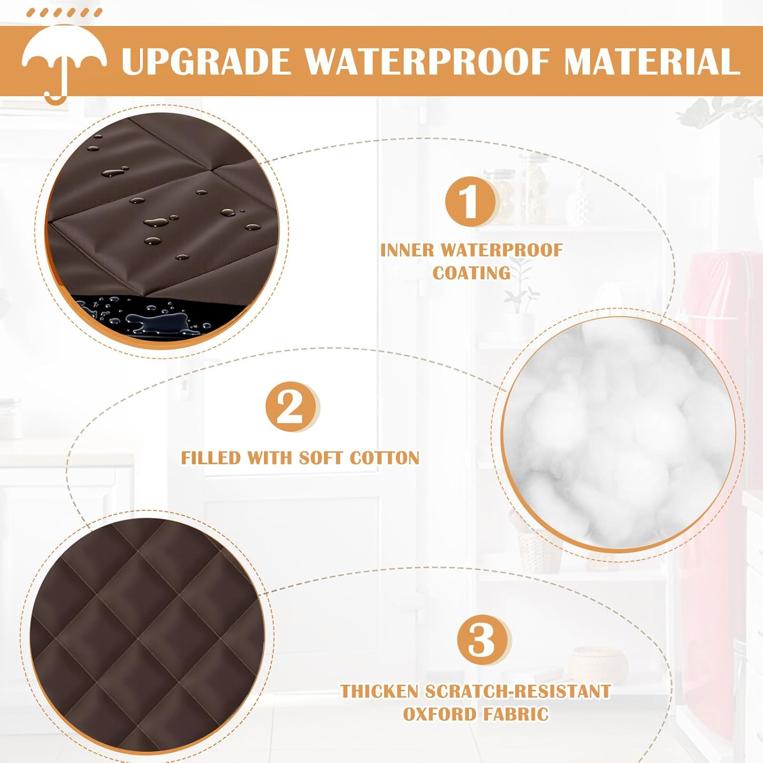 Fanfanwin 2 Pcs Thermal Insulated Door Curtains Fit Door Size 36'' x 80'', Winter Doorway Blankets Upgraded Oxford Cloth Thicken Cotton Filled, Thermal Covers to Keep Cold Out, Brown