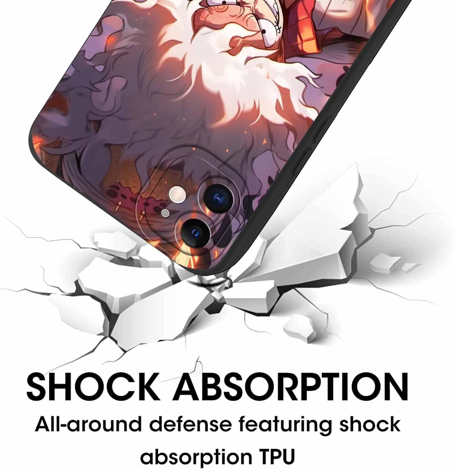 PBNDJVG 2 Confezioni Anime Manga Character Custodia per Xiaomi Redmi Note 14 4G 6.67 pollici, Luffy Zoro Gear 5 Sun God Nika Motivo Antiurto Protezione Della Lente Case TPU Silicone Cover, 01