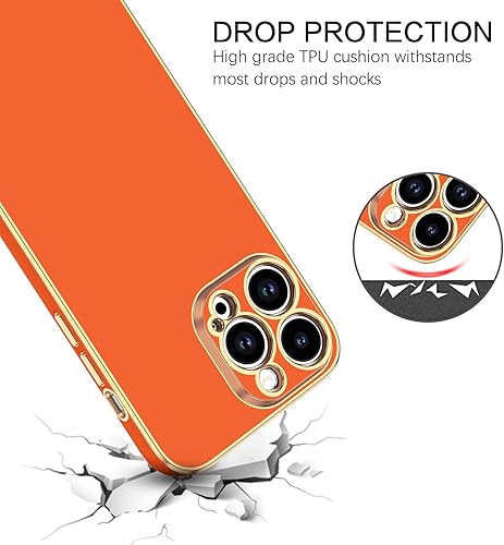 Miniatura 5 de BENTOBEN Compatible con iPhone 14 Pro Max, funda delgada de lujo galvanizada para mujeres, hombres y niñas, funda protectora suave con correa para