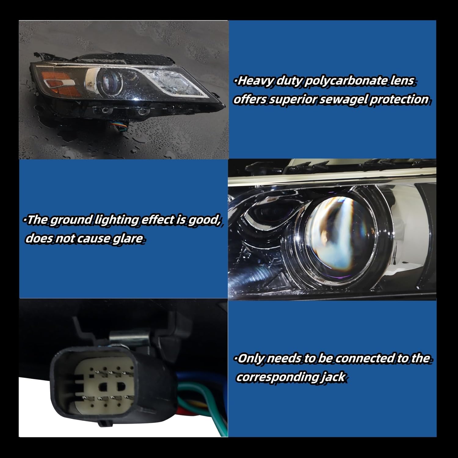 Silscvtt Headlights Assembly Halogen Replacement for Impala 2015-2020 Housing Black Lamp Set Driver Side and Passenger Side LH RH 2PCS 84178024 84178023