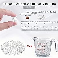 Vista 2 de DomeStar - Rocas de hielo falsas, 150 piezas de cristales acrílicos, rocas transparentes, jarrón de diamantes de plástico, centro de mesa Navidad