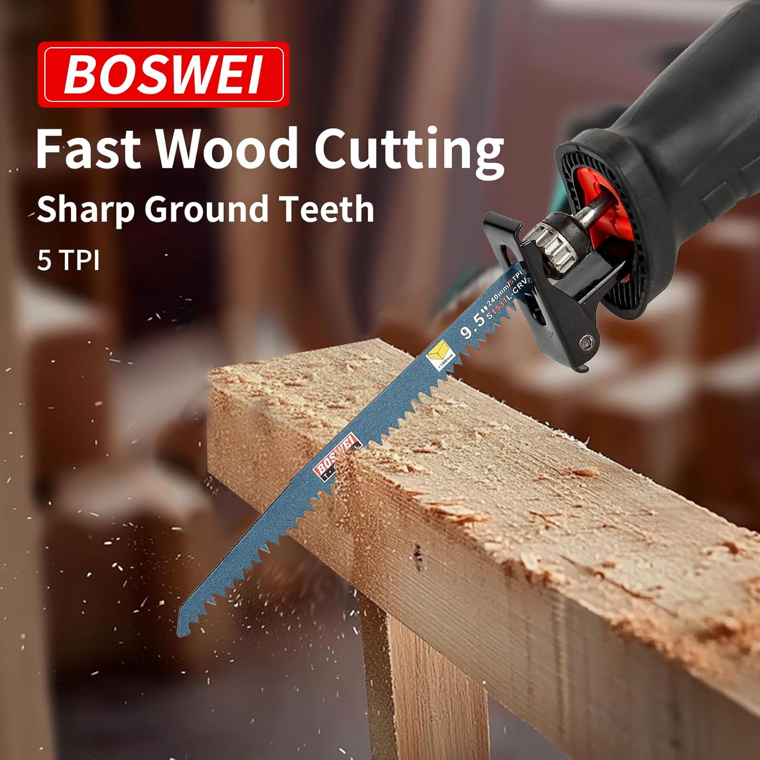 9 Inch Reciprocating Saw Blade, 25 Pcs Bi-Metal Reciprocating Saw Blade Set, 18TPI/14TPI/10TPI/6TPI/5TPI Cobalt Teeth Sawzall Blades for Cutting Embedded Wood Metals PVC Pallets etc