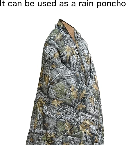 Vista 60 de LOOGU Manta de camuflaje con aislamiento impermeable para acampar al aire libre, senderismo, caza, supervivencia, mochilero, picnic Alpha Green