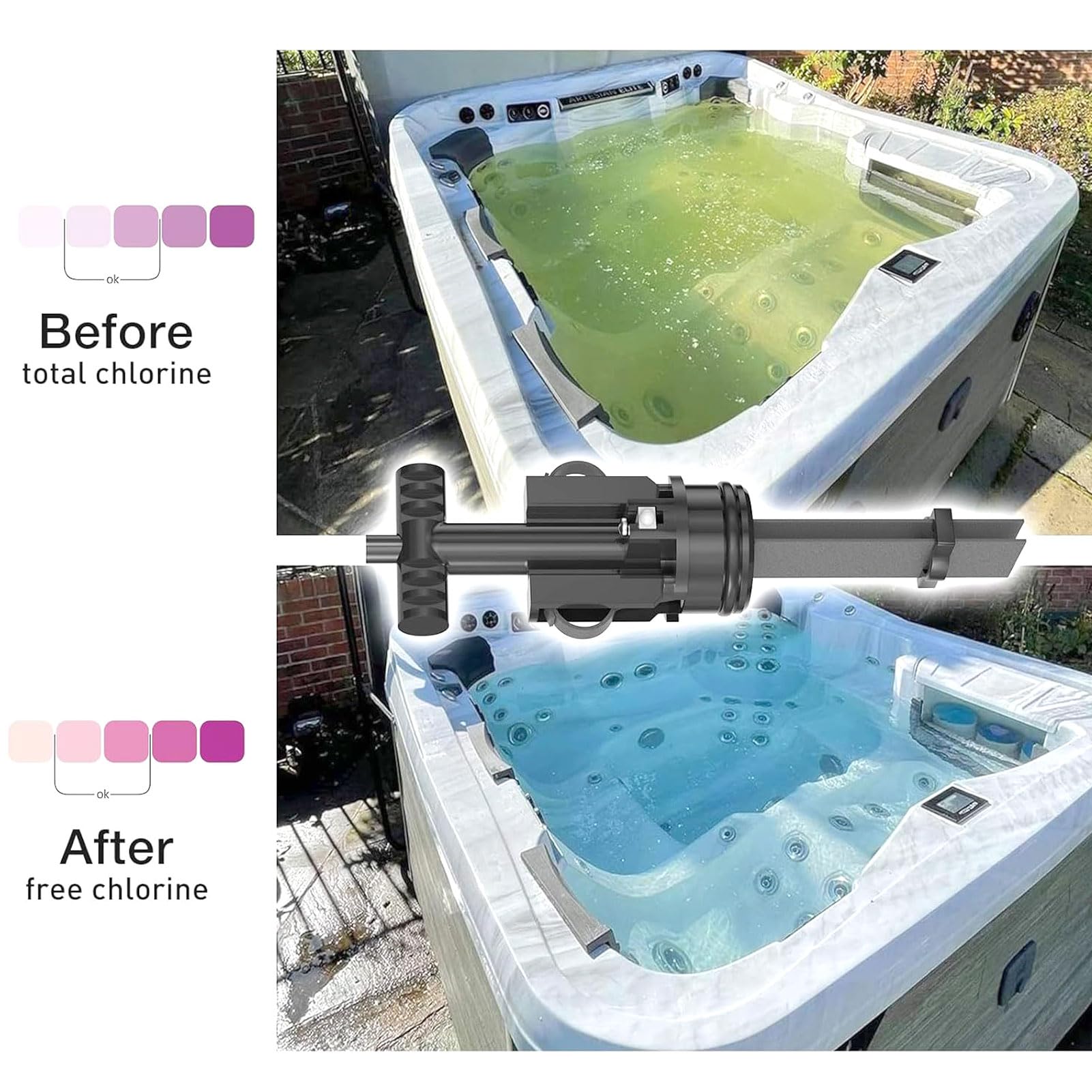 Cartouche de remplacement pour les systèmes de sel de spa 4 mois Désinfection longue durée et protection contre le tartre pour les cartouches de sel de spa Conception étanche 1 paquet