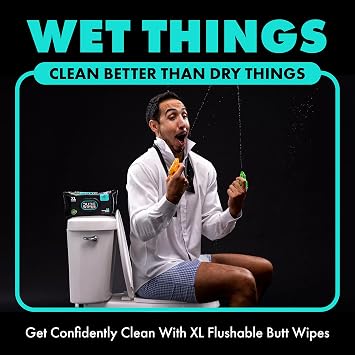 DUDE Wipes - Flushable Wipes for Adults - 6 Pack, 288 Count - Unscented & Mint Chill Scent Included - Extra-Large - Vitamin-E & Aloe - Septic and Sewer Safe