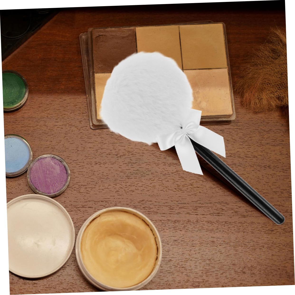 Long Hair Bowknot Makeup Puff 3pcs Set Soft Skin-friendly for Face Body Powder Application