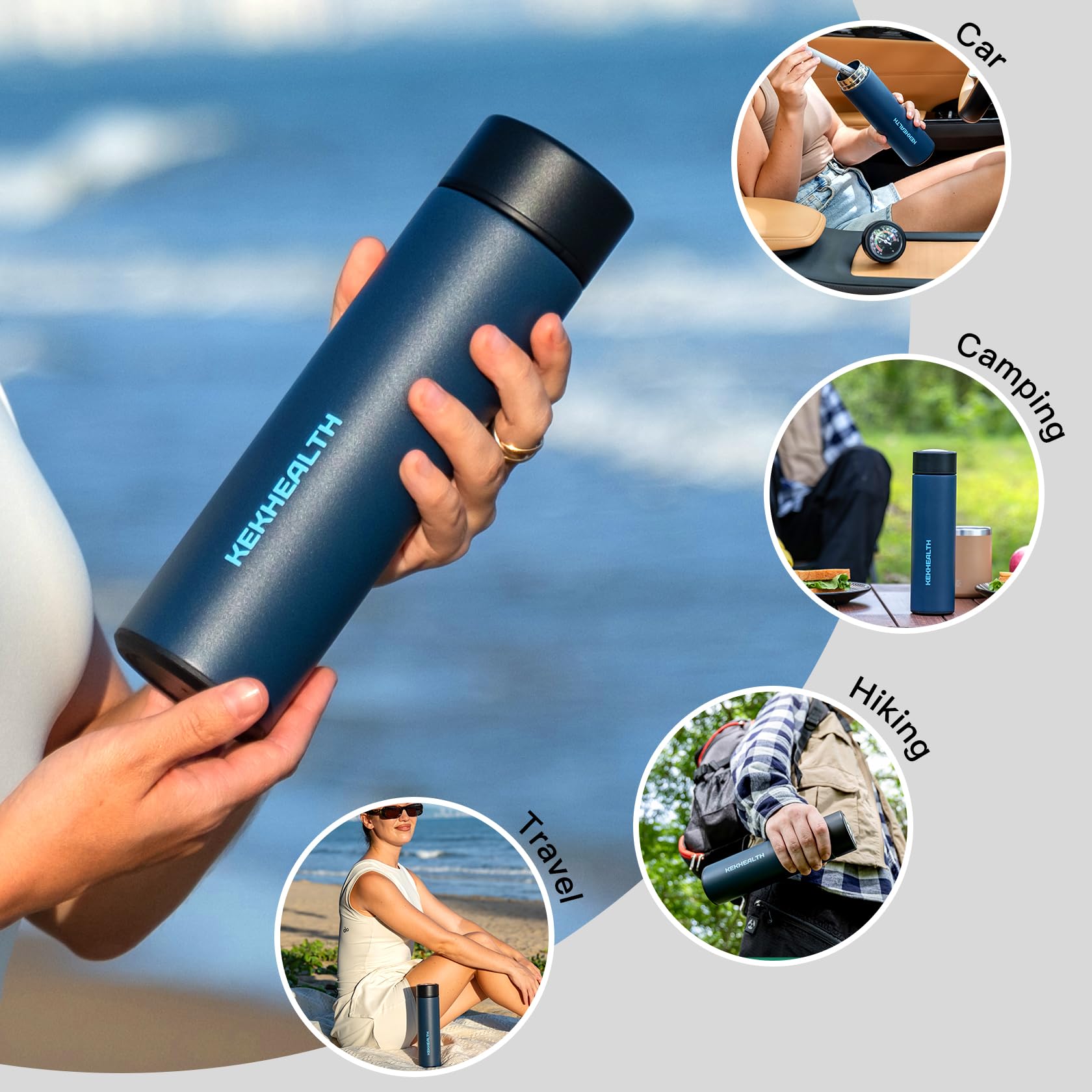 Nevera para Insulina de Viaje, Nevera Medicamentos Portátil 60 h para Insulina, GLP-1 y Péptidos, Estuche Insulina con Termómetro Mecánico, Acero Inox, 3 Plumas, Botellas Gel y Emergencia