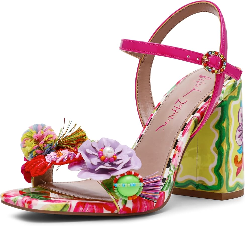 Amazon.com | Betsey Johnson Women's Masen Heeled Sandal, Bright