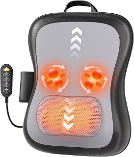 Zorynae Shiatsu Back Neck Massager with Heat - Deep Tissue Pain Relief, 3D Kneading, Up-Down Rolling for Home Office Car