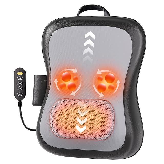 Shiatsu Back and Neck Massager for Pain Relief Deep Tissue Up and Down Rolling Back Massager with Heat