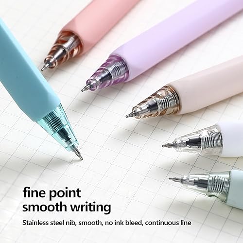Miniatura 4 de HeTaoCat Bolígrafos de gel retráctiles, 6 colores exteriores pastel, punta fina de 0.020 in, secado rápido, dibujo de escritura, bolígrafos de gel