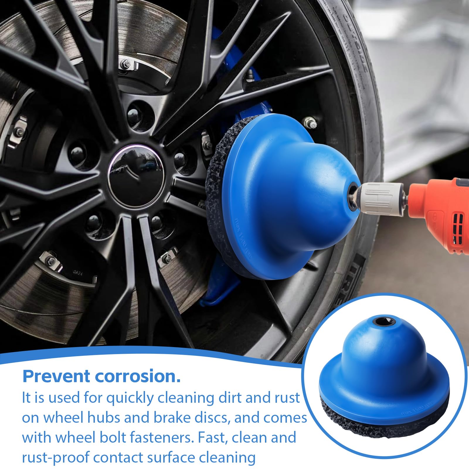 Amoladora de cubo de rueda para coche, diámetro de 90 mm - 150 mm, bujes de rueda de 1/2", lijadora de cabeza esférica de aluminio, accesorio de lijado multiherramienta para el cuidado de llantas