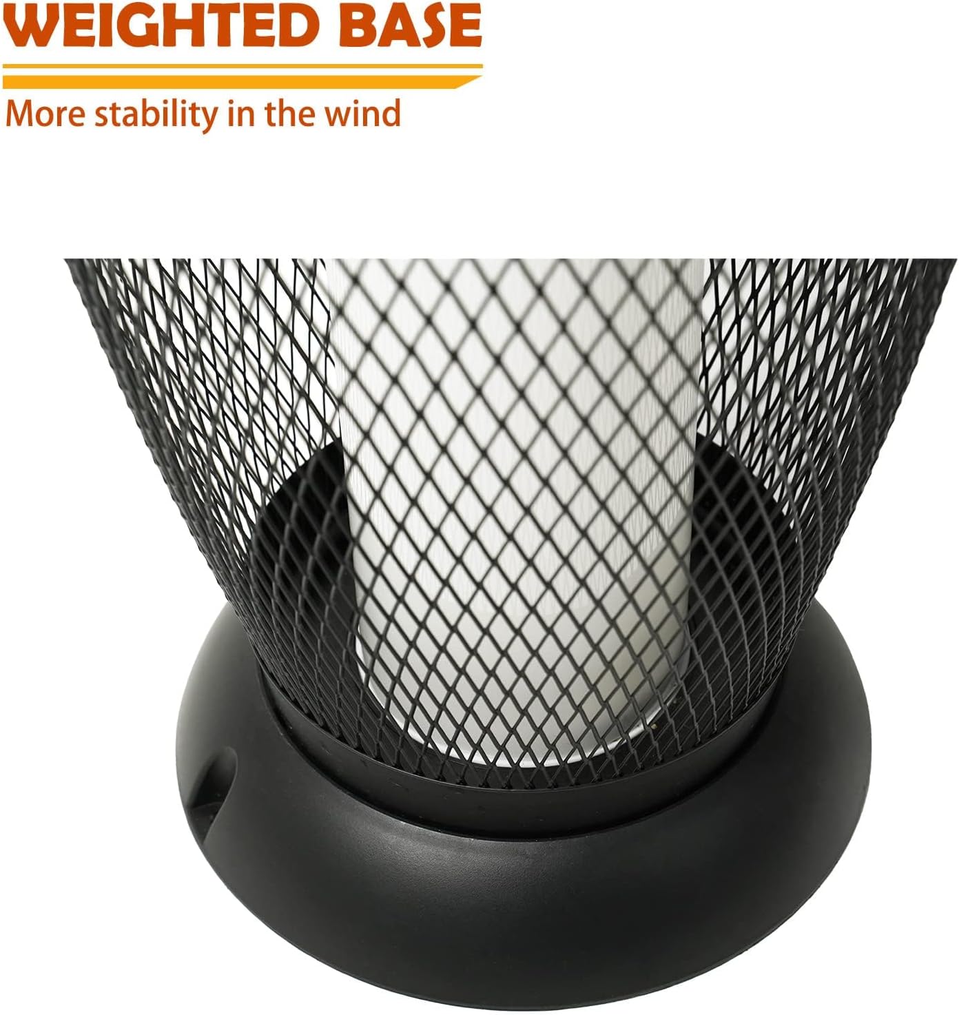 Solar Yard Solar Outdoor Floor Lamp, Metal Wire Shade, LED Modern Outdoor Flickering Lantern, Weather Resistant for Balcony, Porch, Garden, Pathway, Black