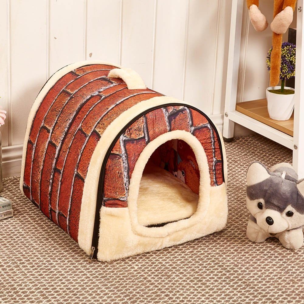 yuxufeng Multifuctional Warm Fleece Soft Removable Dog House Nest with Mat Foldable Pet Dog Cat Bed House for Small Medium and Large…