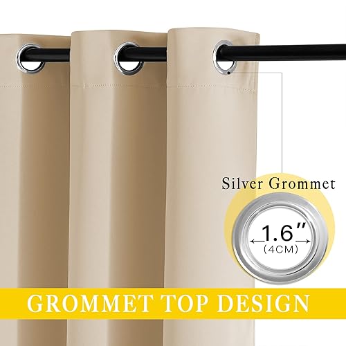 Miniatura 2 de NICETOWN - Panel de cortina para puerta corrediza, oscurecimiento de habitación, panel de puerta de patio opaco, cortinas con aislamiento térmico