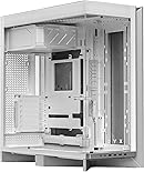 TRYX LUCA L70 White ATX PC Case Panoramic Glass with Front Panel ATX Case Dual Chamber High Modularity 6000-Series Anodized Aluminum Frame Computer Case 420mm Radiator Support USB 3.2 Type-C I/O Panel