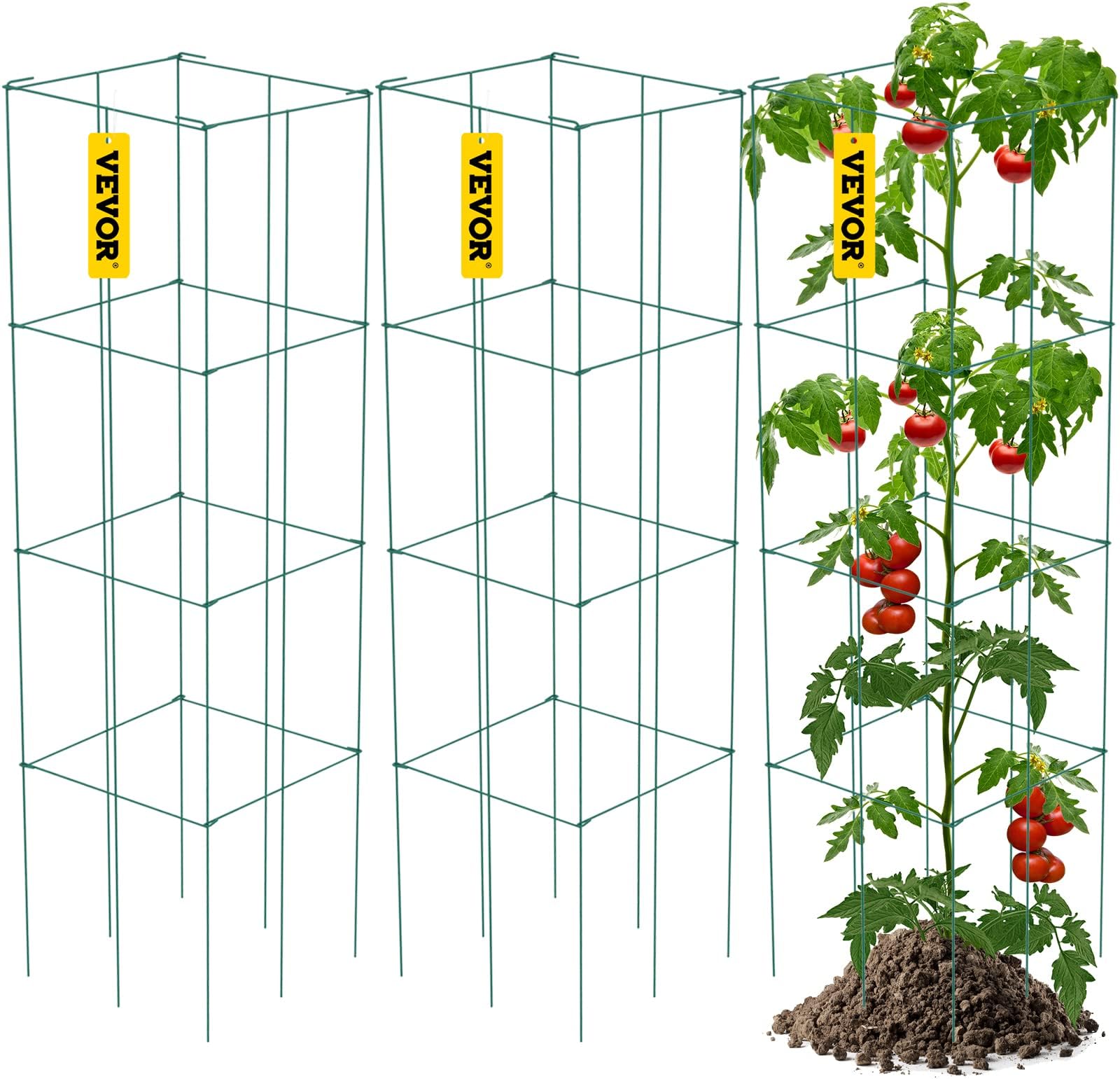 HIMOMO Tomato Cages for Garden 3 Packs 55 * 12 * 12in
