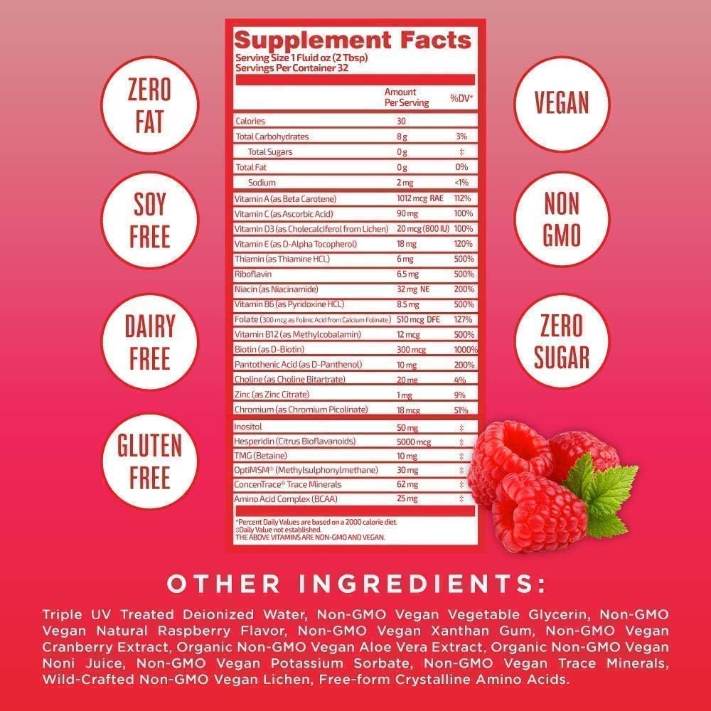 Liquid Multivitamin Raspberry & Liquid Multimineral Cranberry Bundle by MaryRuth’s | Vitamin A, B, C, D3, E & Amino Acids | Immune & Energy Support | Sleep Support | Magnesium Calcium & MSM Supplement