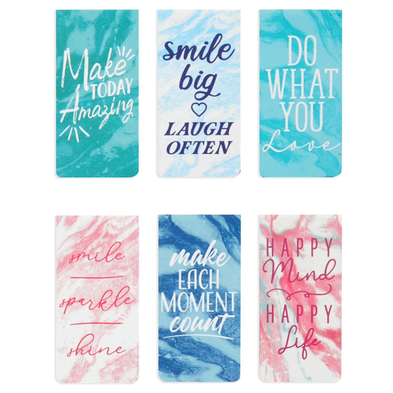 12 Pack Magnetic Bookmarks for Women - Inspirational Book Markers for Reading, Book Accessories (Marble) - Image 8