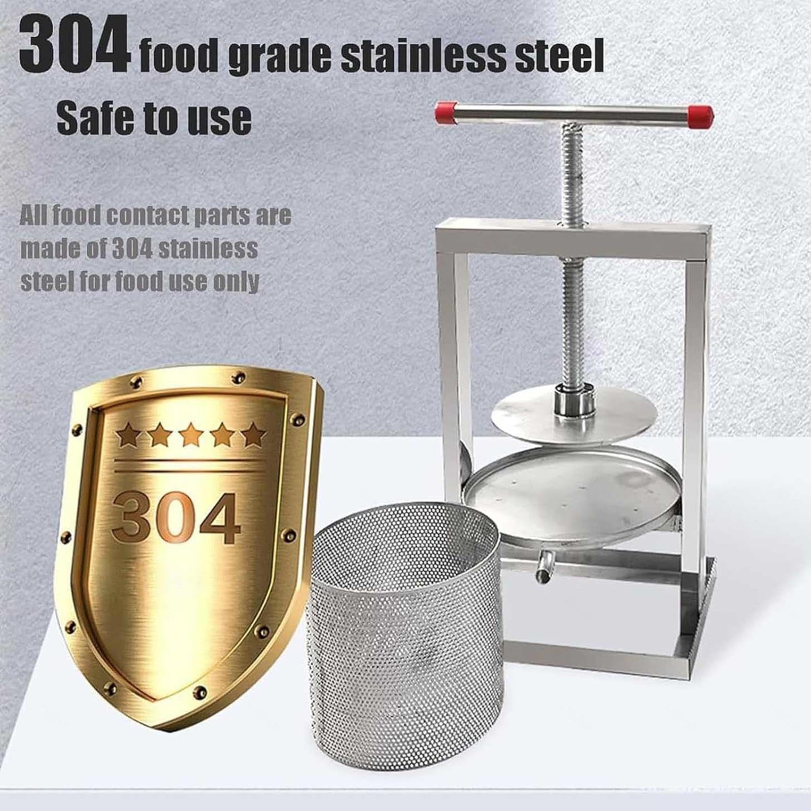 estrattore di miele manuale in acciaio inox pressa manuale per uva manual honey press extractor Attrezzatura apicoltura per estrarre il miele forniture api miele,vino,frutta,cera,4L