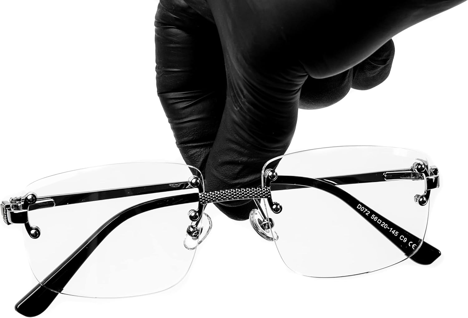 Street Knitted Silver Metal Wire Frame Vintage Square Minimalist Retro 90's Trendy Rimless Rectangle Clear Lens Men's Fashion Hip Hop Framless Glasses For Men And Women - Image 2