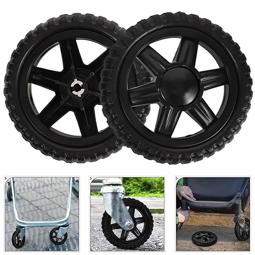 Miniatura 8 de Ruedas de repuesto para carrito de compras, ruedas de metal, ruedas de escalada de escaleras, ruedas giratorias resistentes para carrito de