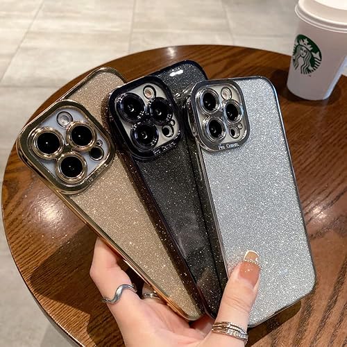 Miniatura 5 de Fycyko Funda compatible con iPhone 11 Pro con purpurina, de lujo, bonita, transparente, flexible, cubierta, protección de cámara, a prueba de