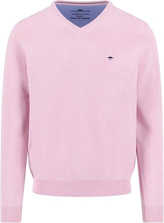 FYNCH-HATTON Fine Knit Pure Cotton V-Neck Jumper
