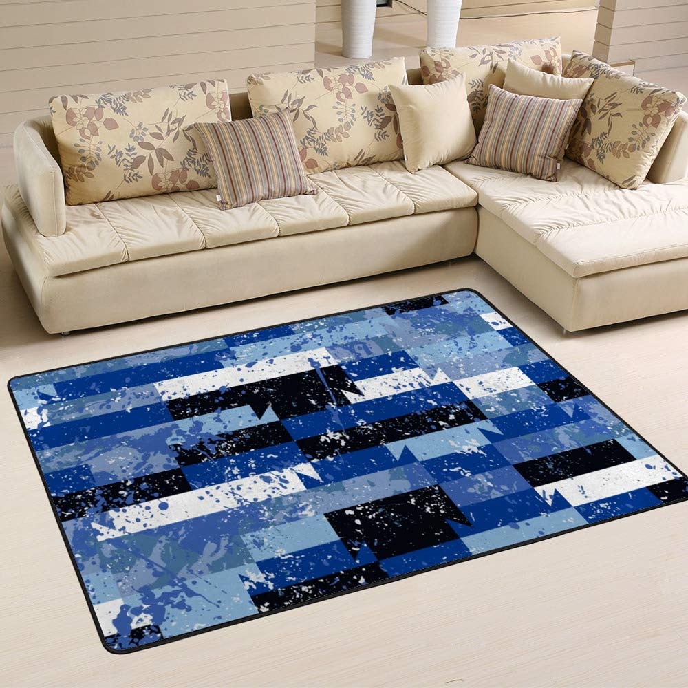 Tapis à rayures géométriques graffiti abstrait et durable de style moderne