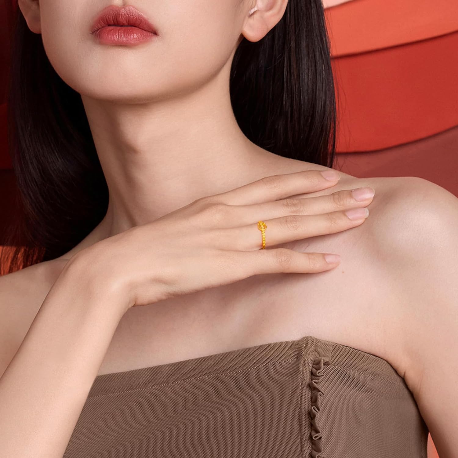 24K Solid Gold Rings Pure Gold Horseshoe Charm Ring Stackable Band Dainty Jewelry for Women Her Gifts Wedding Birthday Anniversary Size 10-16 A0123852 - Image 8