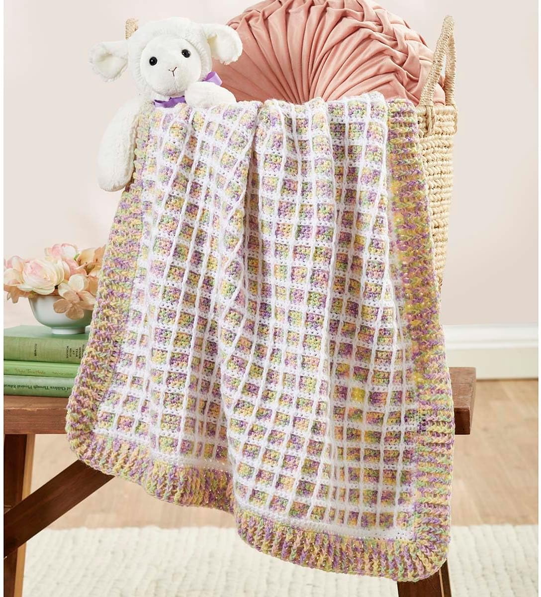 Herrschners Sugar Cube Baby Blanket Crochet Kit