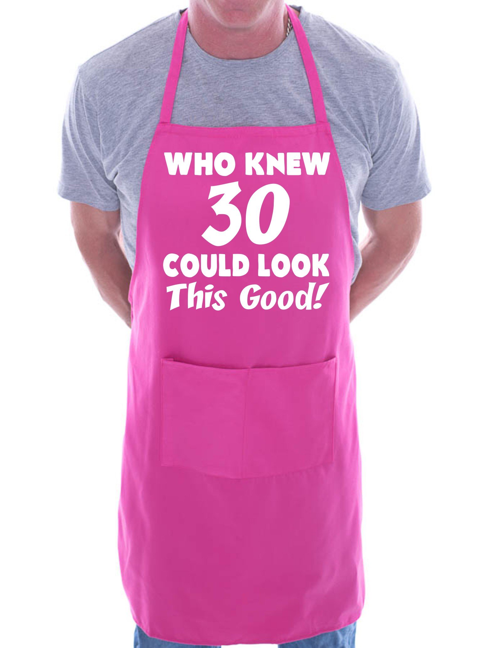 Print4U 30th Birthday Who Knew 30 BBQ Cooking Funny Novelty Apron Pink