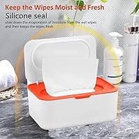 Vista 5 de Dispensador de toallitas con 2 soportes portátiles recargables para toallitas, caja grande reutilizable para toallitas desechables, contenedor