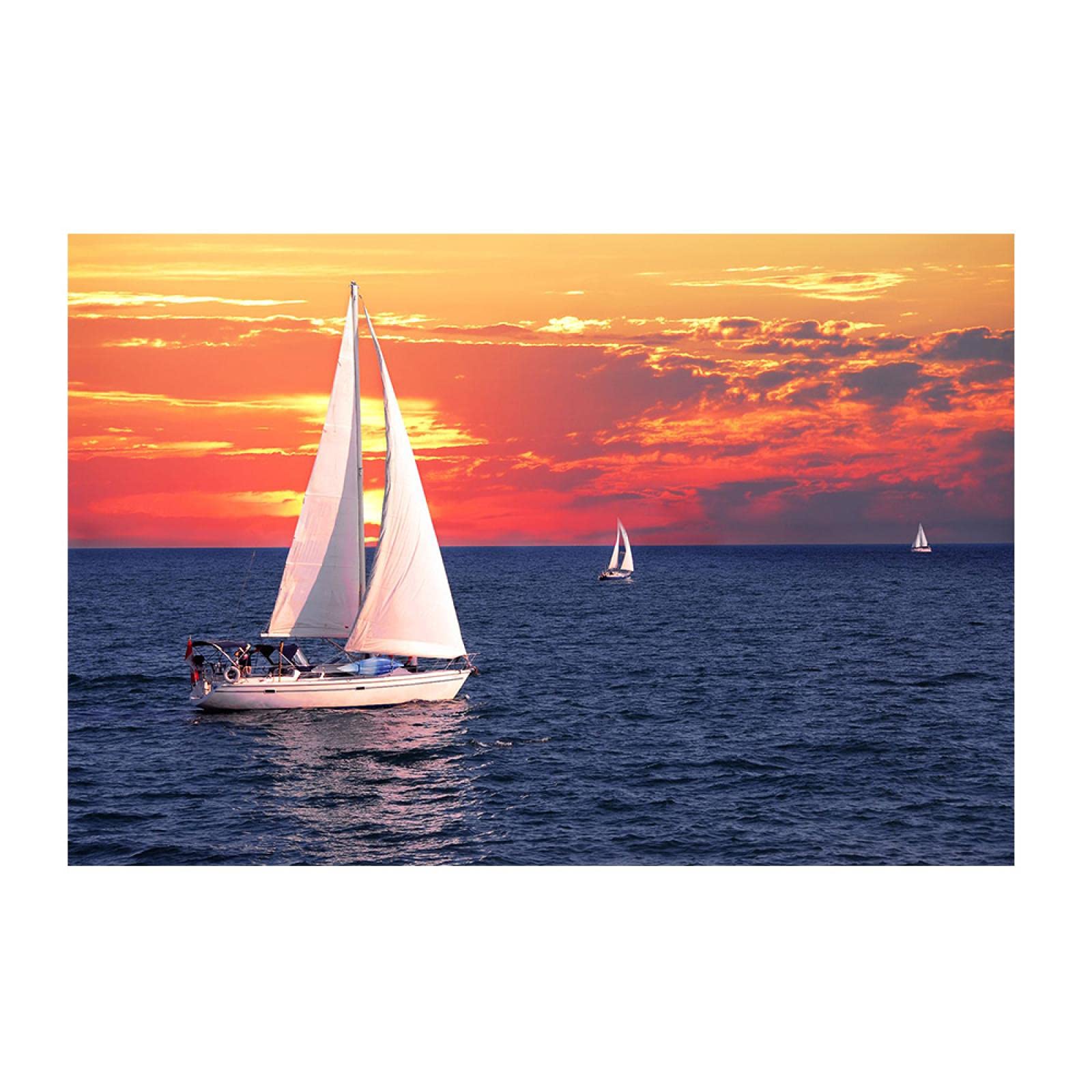 Artopia Leinwandbild 'Sonnenaufgang Am See' – 91 X 61 Cm, Wandkunst Mit Kanu & Fensterblick Für Schlafzimmer & Büro