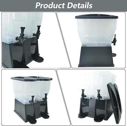 Miniatura 6 de CLIVIA Dispensador de bebidas heladas de 6 galones, dispensador de bebidas comerciales para fiestas, dispensador de jugo de plástico de 22 litros
